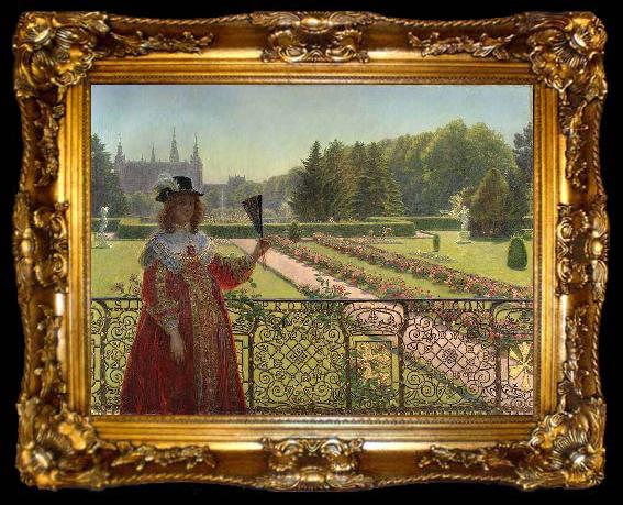 framed  Kristian Zahrtmann Leonora Christina in the garden of Frederiksborg Palace., ta009-2